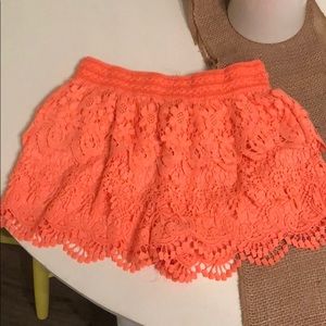 Coral Crochet Shorts